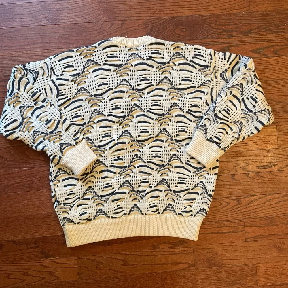 COOGI Cream and Black Crewneck Sweater - Picture 2 of 5
